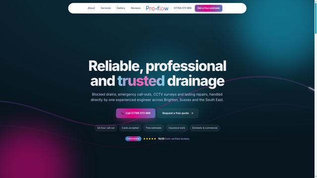 ProFlow Drainage website